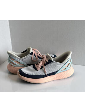 Kizik Athens Bahama Womens Size 9.5 Blue White Pink Hands Free Athletic Sneakers